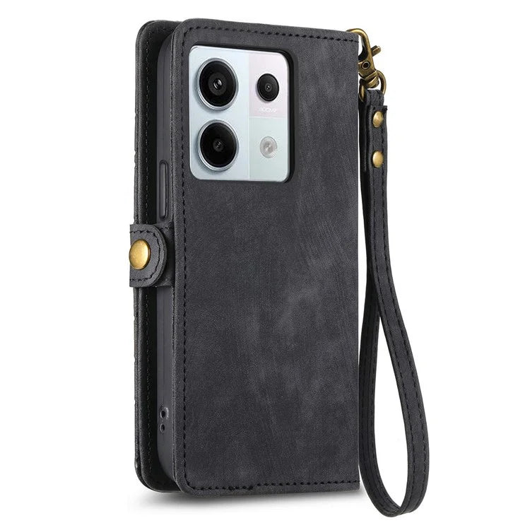 For Xiaomi Redmi Note 13 Pro 5G / Poco X6 5G Case Geometry Pattern PU Leather Phone Wallet Stand Cover