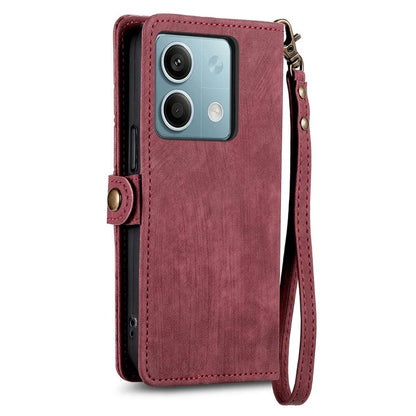Wallet Case for Xiaomi Redmi Note 13 5G PU Leather Zipper Pocket Phone Cover Geometry Pattern