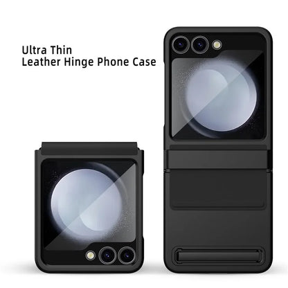 For Samsung Galaxy Z Flip5 5G Kickstand PC Phone Case Retractable Hinge Rear Screen Film