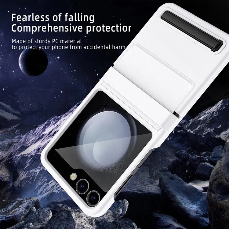 For Samsung Galaxy Z Flip5 5G Kickstand PC Phone Case Retractable Hinge Rear Screen Film