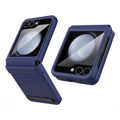 For Samsung Galaxy Z Flip5 5G Kickstand PC Phone Case Retractable Hinge Rear Screen Film