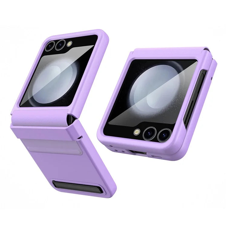 For Samsung Galaxy Z Flip5 5G Kickstand PC Phone Case Retractable Hinge Rear Screen Film