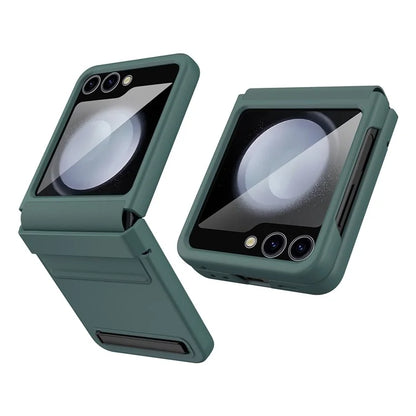 For Samsung Galaxy Z Flip5 5G Kickstand PC Phone Case Retractable Hinge Rear Screen Film