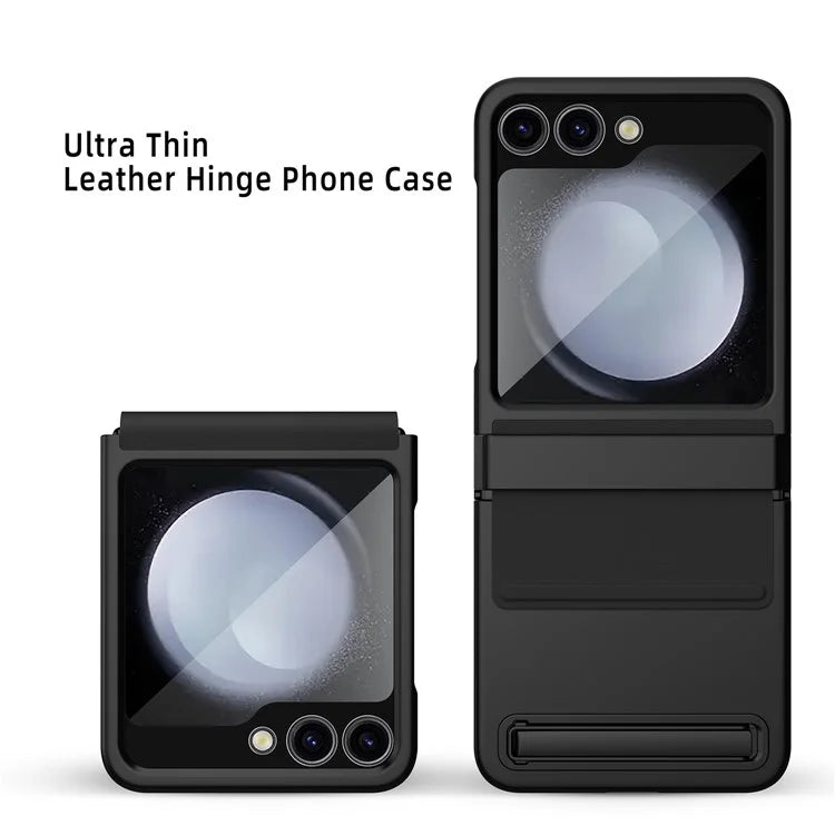 For Samsung Galaxy Z Flip5 5G Kickstand PC Phone Case Retractable Hinge Rear Screen Film