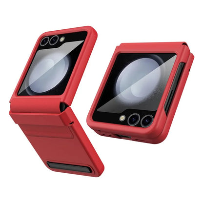 For Samsung Galaxy Z Flip5 5G Kickstand PC Phone Case Retractable Hinge Rear Screen Film