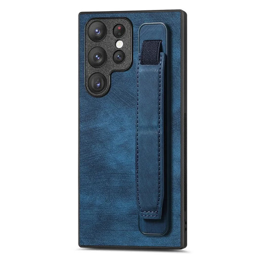 D11 For Samsung Galaxy S23 Ultra Case Retro Leather+TPU Cover with Wristband Kickstand