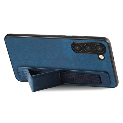 D11 For Samsung Galaxy S23 Cell Phone Case Shockproof Leather+TPU Wristband Kickstand Cover