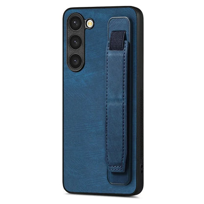 D11 For Samsung Galaxy S23+ Cell Phone Case Anti-scratch PU Leather+TPU Wristband Kickstand Cover