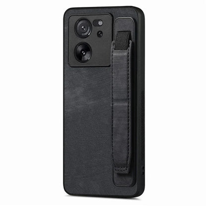 D11 For Xiaomi 13T / 13T Pro Cell Phone Case Vintage PU Leather+TPU Cover with Wristband Design