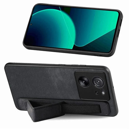 D11 For Xiaomi 13T / 13T Pro Cell Phone Case Vintage PU Leather+TPU Cover with Wristband Design
