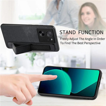 D11 For Xiaomi 13T / 13T Pro Cell Phone Case Vintage PU Leather+TPU Cover with Wristband Design