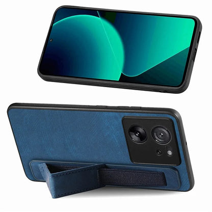 D11 For Xiaomi 13T / 13T Pro Cell Phone Case Vintage PU Leather+TPU Cover with Wristband Design