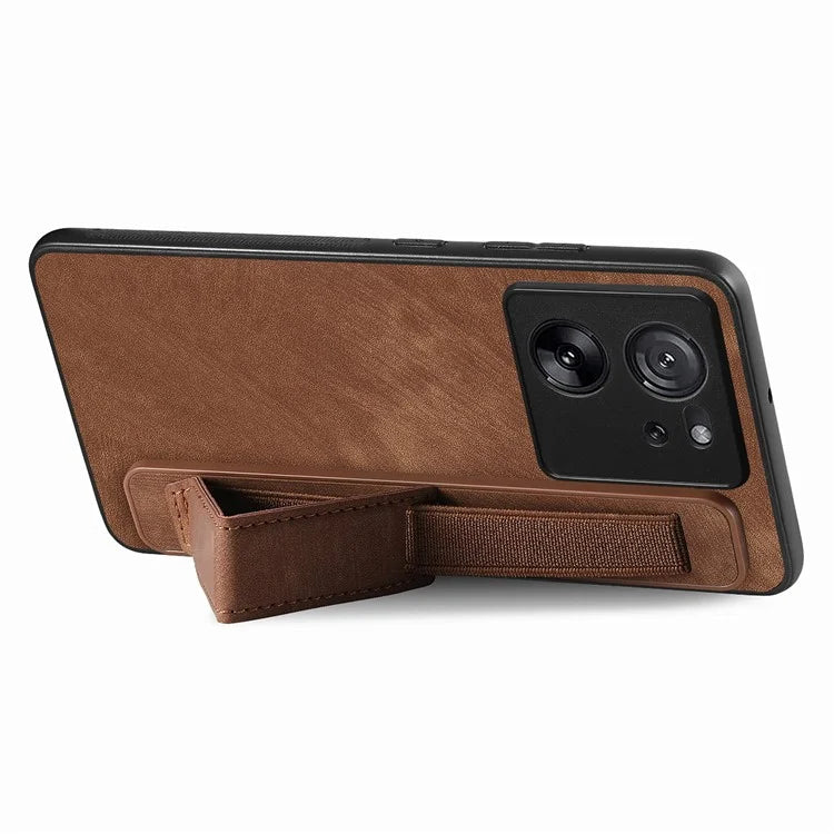 D11 For Xiaomi 13T / 13T Pro Cell Phone Case Vintage PU Leather+TPU Cover with Wristband Design