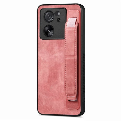D11 For Xiaomi 13T / 13T Pro Cell Phone Case Vintage PU Leather+TPU Cover with Wristband Design