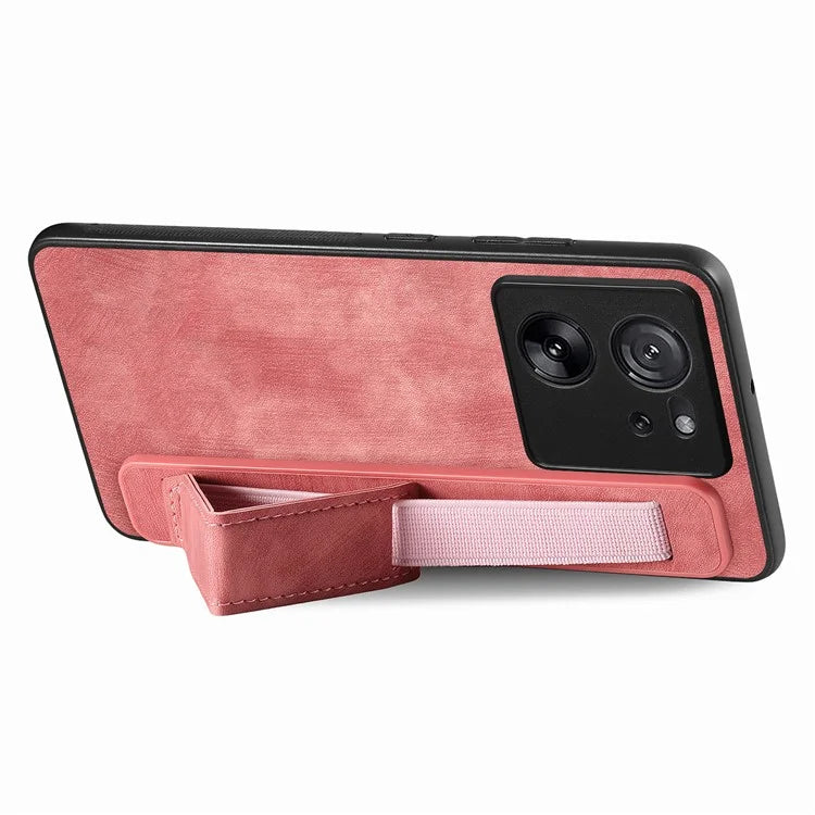 D11 For Xiaomi 13T / 13T Pro Cell Phone Case Vintage PU Leather+TPU Cover with Wristband Design