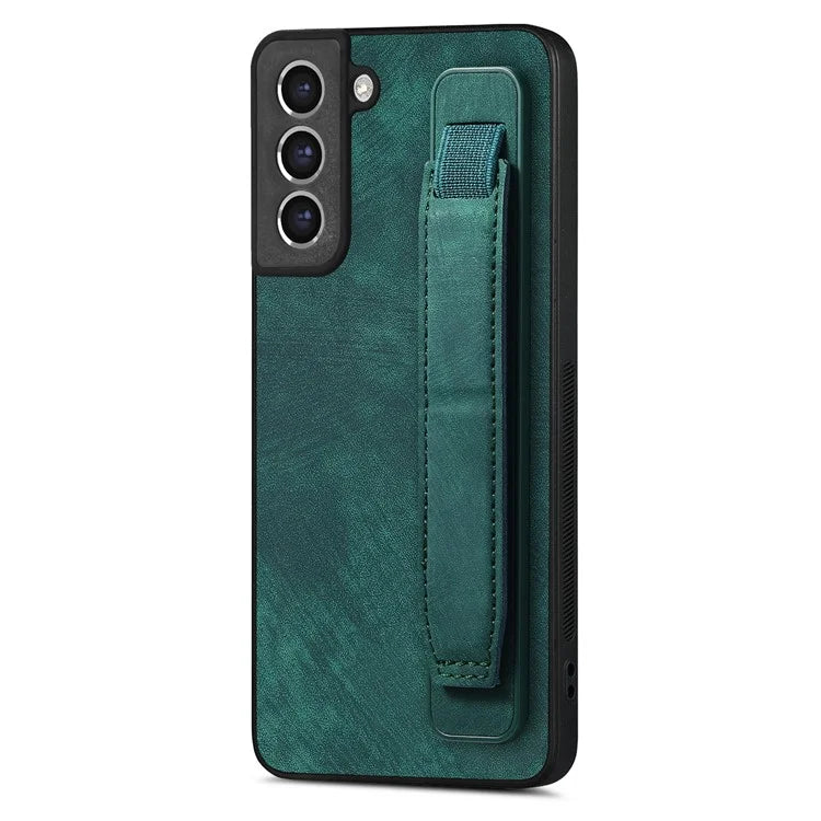 D11 For Samsung Galaxy S21 FE 5G Phone Case Wristband Kickstand Leather Back Cover