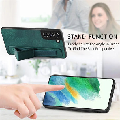 D11 For Samsung Galaxy S21 FE 5G Phone Case Wristband Kickstand Leather Back Cover