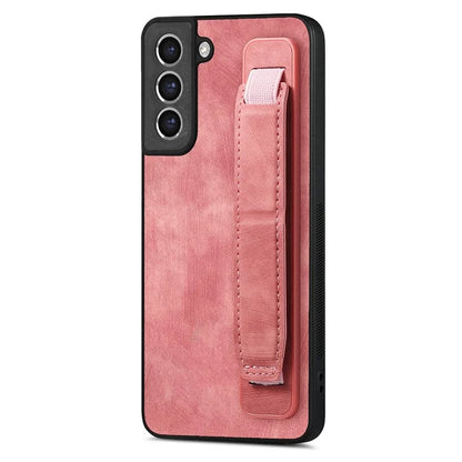 D11 For Samsung Galaxy S21 FE 5G Phone Case Wristband Kickstand Leather Back Cover