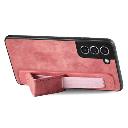 D11 For Samsung Galaxy S21 FE 5G Phone Case Wristband Kickstand Leather Back Cover