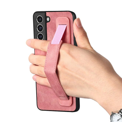D11 For Samsung Galaxy S21 FE 5G Phone Case Wristband Kickstand Leather Back Cover