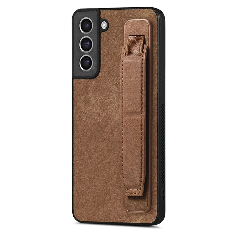 D11 For Samsung Galaxy S21 FE 5G Phone Case Wristband Kickstand Leather Back Cover