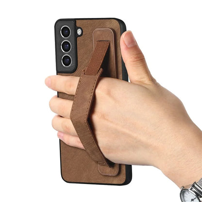 D11 For Samsung Galaxy S21 FE 5G Phone Case Wristband Kickstand Leather Back Cover