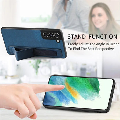 D11 For Samsung Galaxy S21 FE 5G Phone Case Wristband Kickstand Leather Back Cover