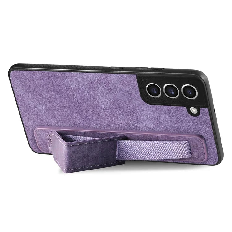 D11 For Samsung Galaxy S21 FE 5G Phone Case Wristband Kickstand Leather Back Cover