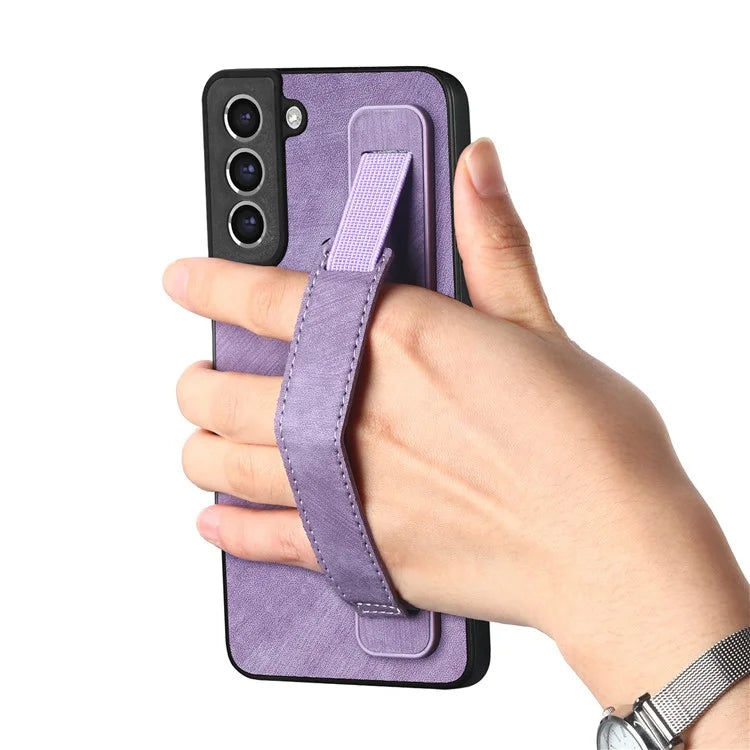 D11 For Samsung Galaxy S21 FE 5G Phone Case Wristband Kickstand Leather Back Cover