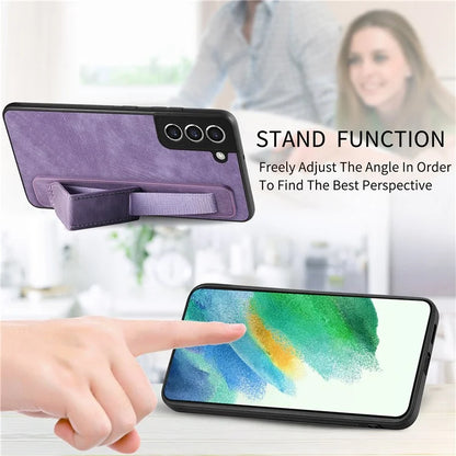 D11 For Samsung Galaxy S21 FE 5G Phone Case Wristband Kickstand Leather Back Cover
