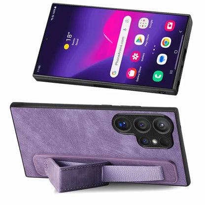 D11 For Samsung Galaxy S24 Ultra Case Vintage PU Leather+TPU Phone Guard Cover
