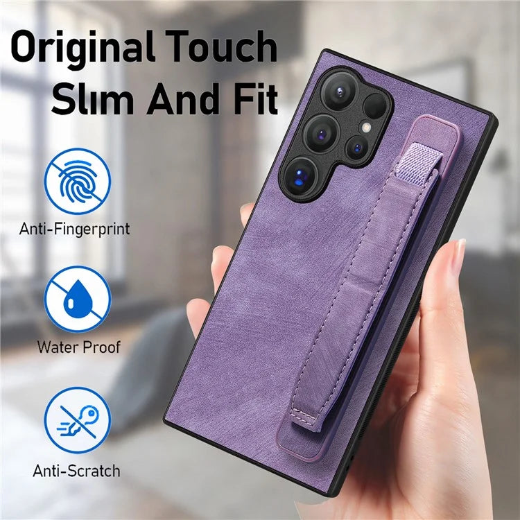 D11 For Samsung Galaxy S24 Ultra Case Vintage PU Leather+TPU Phone Guard Cover