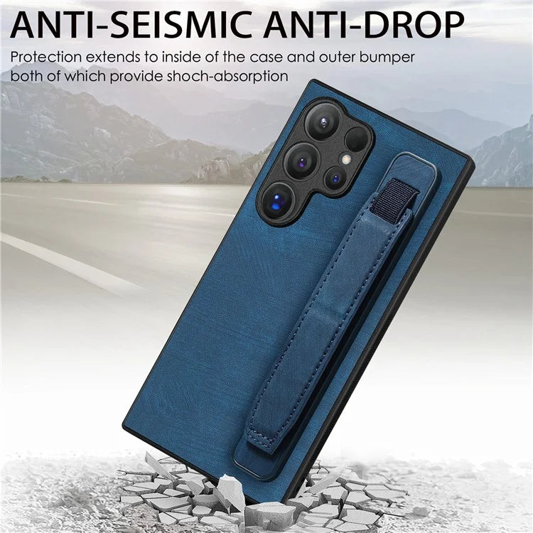 D11 For Samsung Galaxy S24 Ultra Case Vintage PU Leather+TPU Phone Guard Cover