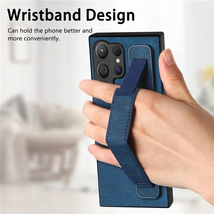 D11 For Samsung Galaxy S24 Ultra Case Vintage PU Leather+TPU Phone Guard Cover