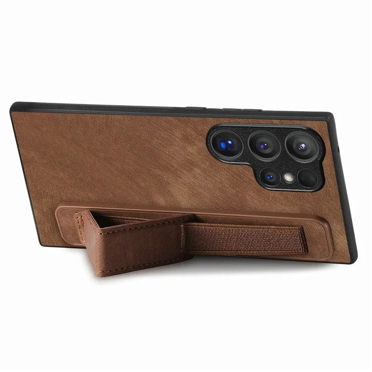 D11 For Samsung Galaxy S24 Ultra Case Vintage PU Leather+TPU Phone Guard Cover