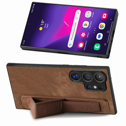 D11 For Samsung Galaxy S24 Ultra Case Vintage PU Leather+TPU Phone Guard Cover