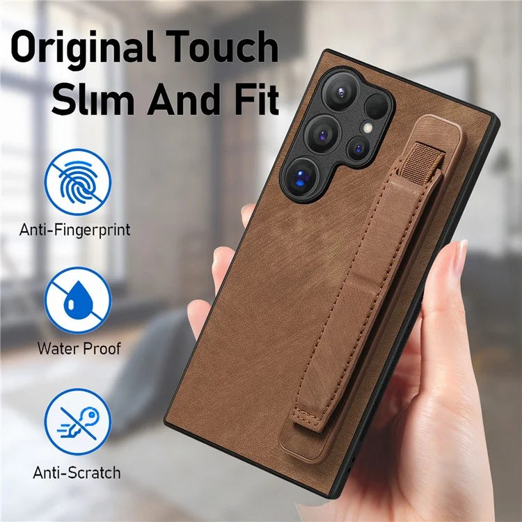 D11 For Samsung Galaxy S24 Ultra Case Vintage PU Leather+TPU Phone Guard Cover