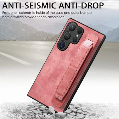 D11 For Samsung Galaxy S24 Ultra Case Vintage PU Leather+TPU Phone Guard Cover