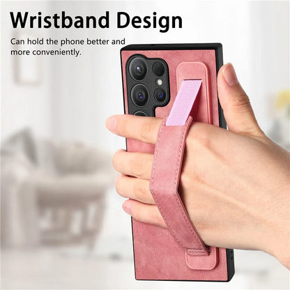 D11 For Samsung Galaxy S24 Ultra Case Vintage PU Leather+TPU Phone Guard Cover