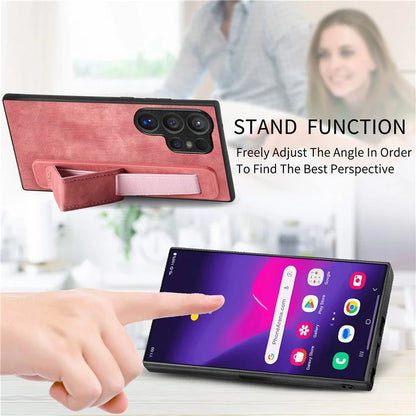 D11 For Samsung Galaxy S24 Ultra Case Vintage PU Leather+TPU Phone Guard Cover