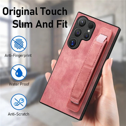 D11 For Samsung Galaxy S24 Ultra Case Vintage PU Leather+TPU Phone Guard Cover