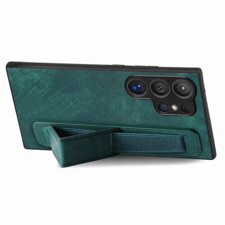 D11 For Samsung Galaxy S24 Ultra Case Vintage PU Leather+TPU Phone Guard Cover