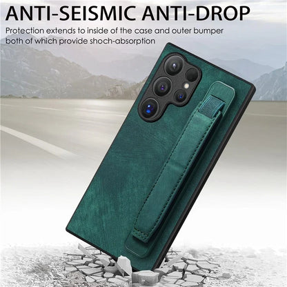 D11 For Samsung Galaxy S24 Ultra Case Vintage PU Leather+TPU Phone Guard Cover