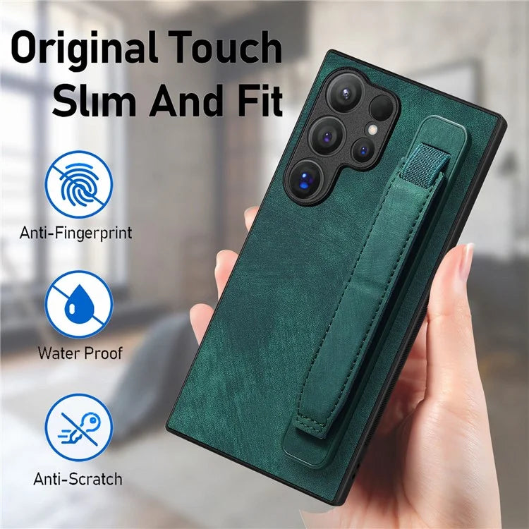 D11 For Samsung Galaxy S24 Ultra Case Vintage PU Leather+TPU Phone Guard Cover