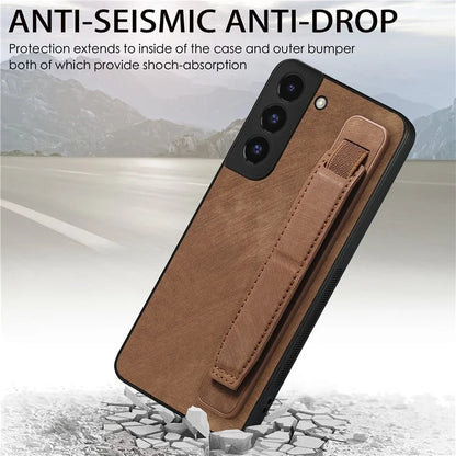D11 For Samsung Galaxy S22+ 5G Case Slim-Fit Vintage PU Leather+TPU Phone Protector