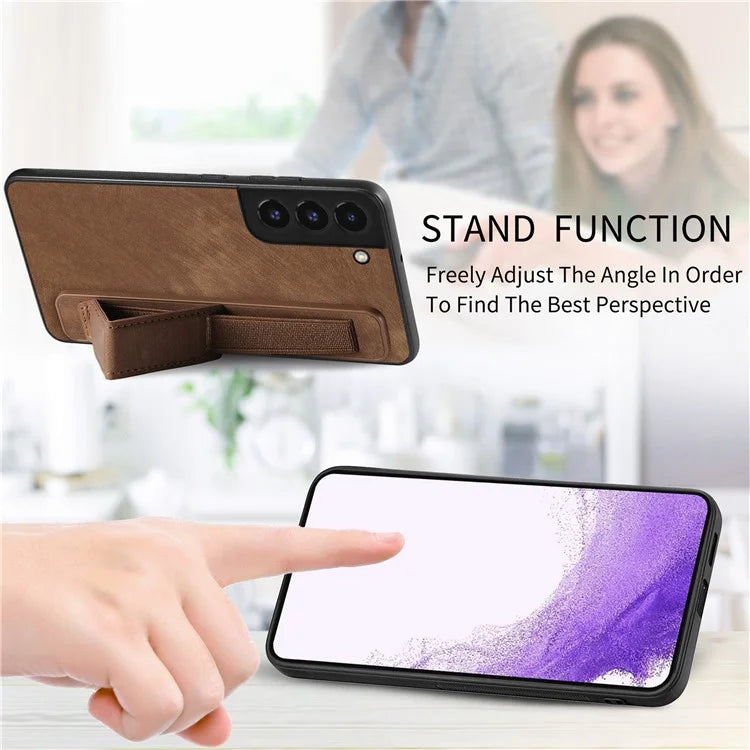 D11 For Samsung Galaxy S22+ 5G Case Slim-Fit Vintage PU Leather+TPU Phone Protector