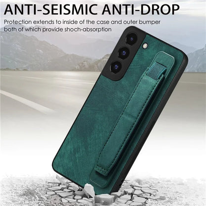 D11 For Samsung Galaxy S22+ 5G Case Slim-Fit Vintage PU Leather+TPU Phone Protector