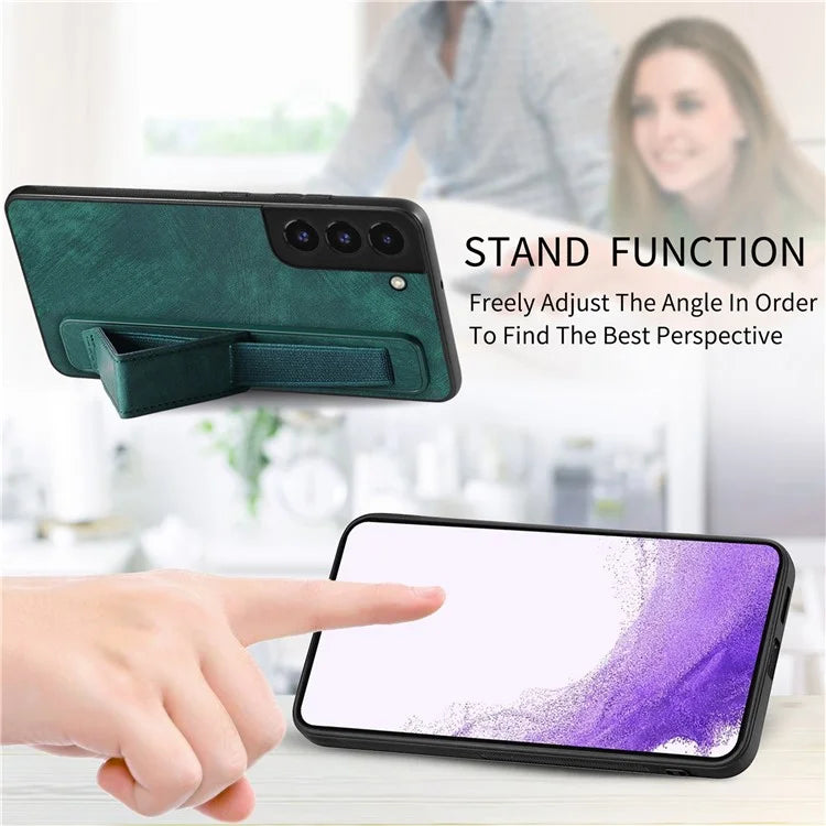 D11 For Samsung Galaxy S22+ 5G Case Slim-Fit Vintage PU Leather+TPU Phone Protector