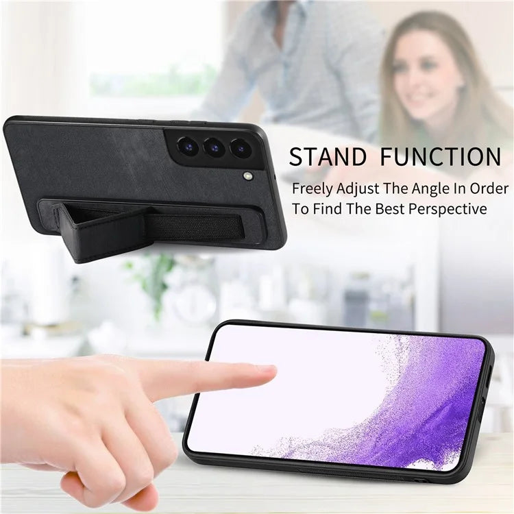 D11 For Samsung Galaxy S22+ 5G Case Slim-Fit Vintage PU Leather+TPU Phone Protector