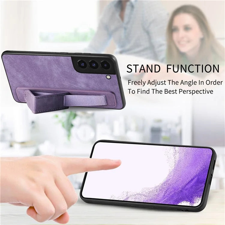 D11 For Samsung Galaxy S22+ 5G Case Slim-Fit Vintage PU Leather+TPU Phone Protector